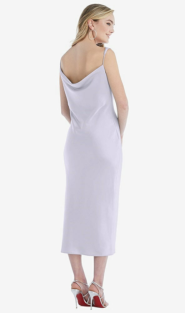 Back View - Silver Dove Asymmetrical One-Shoulder Cowl Midi Slip Dress
