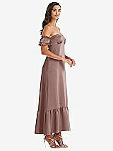 Side View Thumbnail - Sienna Ruffled Off-the-Shoulder Tiered Cuff Sleeve Midi Dress