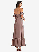 Rear View Thumbnail - Sienna Ruffled Off-the-Shoulder Tiered Cuff Sleeve Midi Dress