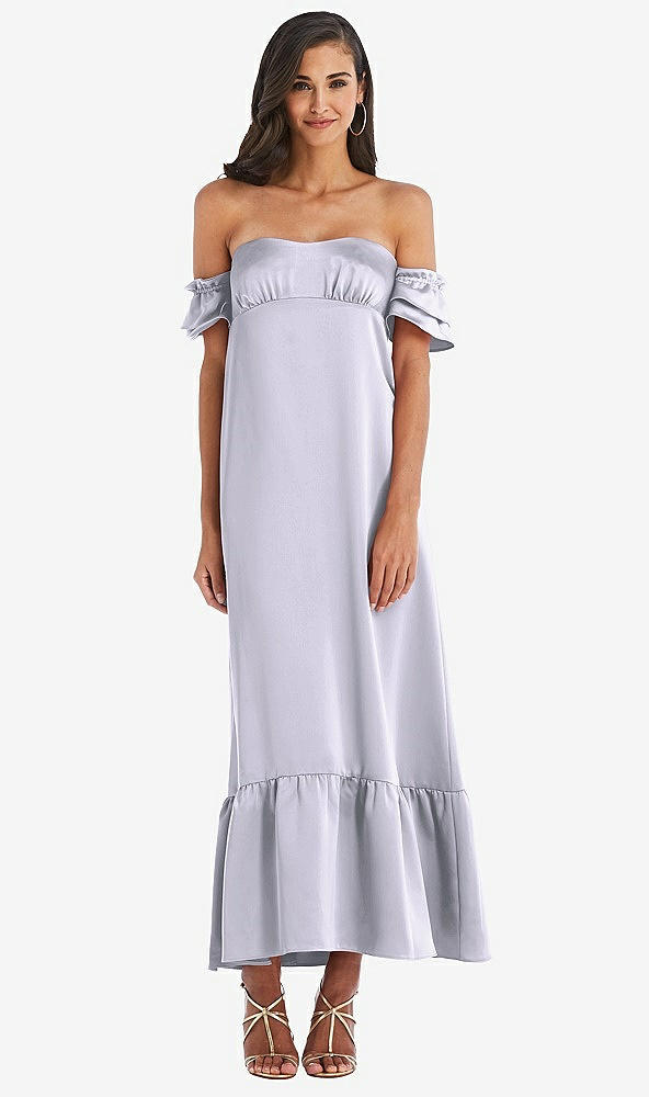 Front View - Silver Dove Ruffled Off-the-Shoulder Tiered Cuff Sleeve Midi Dress
