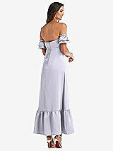 Rear View Thumbnail - Silver Dove Ruffled Off-the-Shoulder Tiered Cuff Sleeve Midi Dress