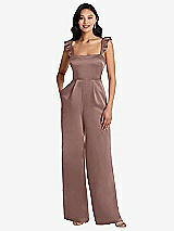 Alt View 1 Thumbnail - Sienna Ruffled Sleeve Tie-Back Jumpsuit with Pockets