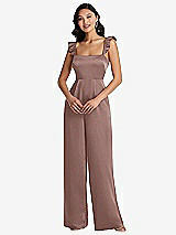 Front View Thumbnail - Sienna Ruffled Sleeve Tie-Back Jumpsuit with Pockets