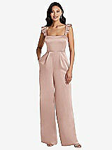 Alt View 1 Thumbnail - Toasted Sugar Ruffled Sleeve Tie-Back Jumpsuit with Pockets