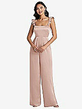 Front View Thumbnail - Toasted Sugar Ruffled Sleeve Tie-Back Jumpsuit with Pockets