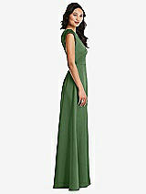 Side View Thumbnail - Vineyard Green Shirred Cap Sleeve Maxi Dress with Keyhole Cutout Back