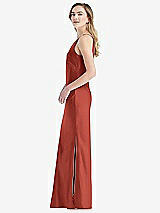 Side View Thumbnail - Amber Sunset One-Shoulder Asymmetrical Maxi Slip Dress