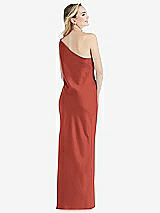 Rear View Thumbnail - Amber Sunset One-Shoulder Asymmetrical Maxi Slip Dress