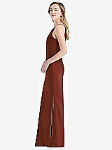Side View Thumbnail - Auburn Moon One-Shoulder Asymmetrical Maxi Slip Dress
