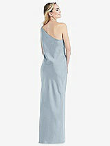 Rear View Thumbnail - Mist One-Shoulder Asymmetrical Maxi Slip Dress