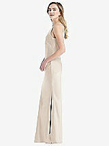 Side View Thumbnail - Oat One-Shoulder Asymmetrical Maxi Slip Dress