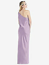 Rear View Thumbnail - Pale Purple One-Shoulder Asymmetrical Maxi Slip Dress