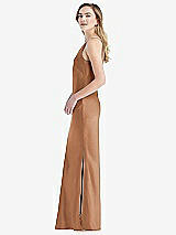 Side View Thumbnail - Toffee One-Shoulder Asymmetrical Maxi Slip Dress