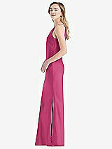 Side View Thumbnail - Tea Rose One-Shoulder Asymmetrical Maxi Slip Dress