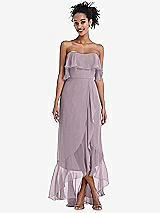 Alt View 1 Thumbnail - Lilac Dusk Off-the-Shoulder Ruffled High Low Maxi Dress