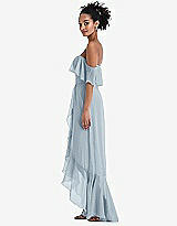 Side View Thumbnail - Mist Off-the-Shoulder Ruffled High Low Maxi Dress