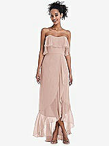 Alt View 1 Thumbnail - Toasted Sugar Off-the-Shoulder Ruffled High Low Maxi Dress