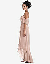 Side View Thumbnail - Toasted Sugar Off-the-Shoulder Ruffled High Low Maxi Dress