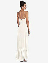 Rear View Thumbnail - Ivory Ruffle-Trimmed V-Neck High Low Wrap Dress