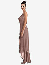 Side View Thumbnail - Sienna Ruffle-Trimmed V-Neck High Low Wrap Dress