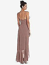 Rear View Thumbnail - Sienna Ruffle-Trimmed V-Neck High Low Wrap Dress