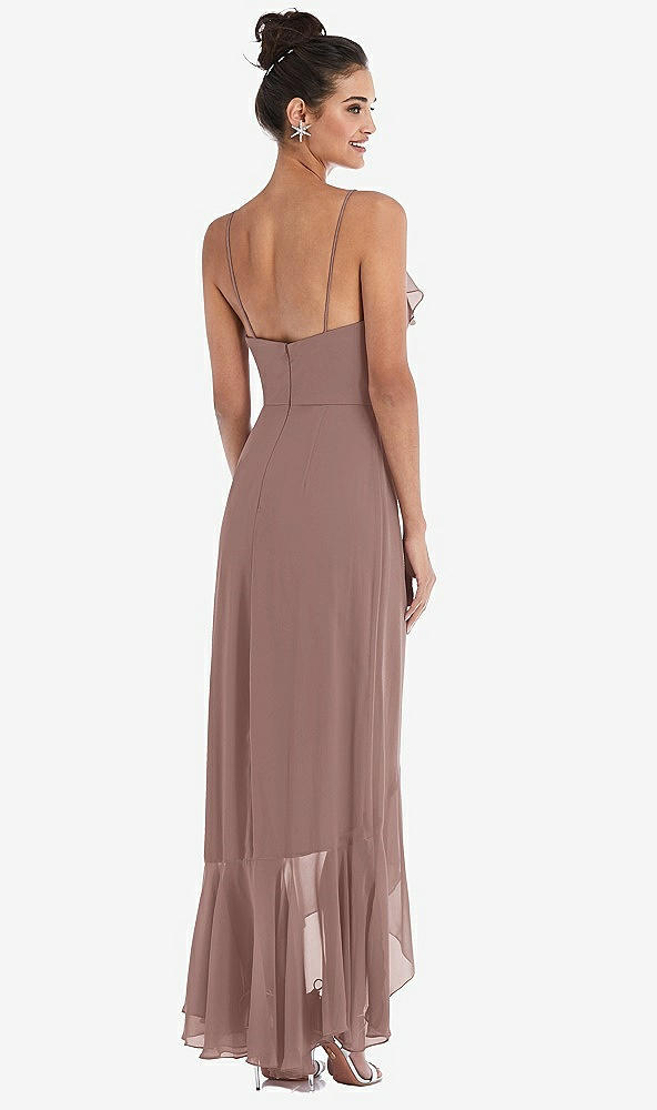 Back View - Sienna Ruffle-Trimmed V-Neck High Low Wrap Dress