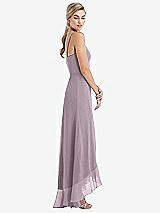 Side View Thumbnail - Lilac Dusk Scoop Neck Ruffle-Trimmed High Low Maxi Dress