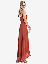 Side View Thumbnail - Amber Sunset Scoop Neck Ruffle-Trimmed High Low Maxi Dress