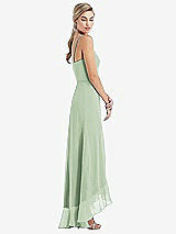 Side View Thumbnail - Celadon Scoop Neck Ruffle-Trimmed High Low Maxi Dress