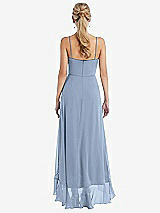Rear View Thumbnail - Cloudy Scoop Neck Ruffle-Trimmed High Low Maxi Dress