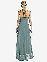 Rear View Thumbnail - Icelandic Scoop Neck Ruffle-Trimmed High Low Maxi Dress