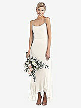 Alt View 1 Thumbnail - Ivory Scoop Neck Ruffle-Trimmed High Low Maxi Dress