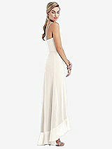 Side View Thumbnail - Ivory Scoop Neck Ruffle-Trimmed High Low Maxi Dress