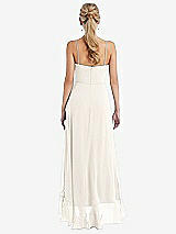 Rear View Thumbnail - Ivory Scoop Neck Ruffle-Trimmed High Low Maxi Dress