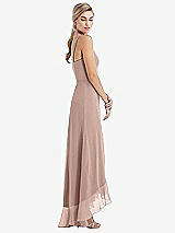 Side View Thumbnail - Neu Nude Scoop Neck Ruffle-Trimmed High Low Maxi Dress