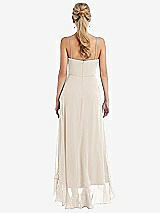 Rear View Thumbnail - Oat Scoop Neck Ruffle-Trimmed High Low Maxi Dress