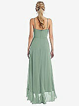 Rear View Thumbnail - Seagrass Scoop Neck Ruffle-Trimmed High Low Maxi Dress
