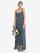 Alt View 1 Thumbnail - Silverstone Scoop Neck Ruffle-Trimmed High Low Maxi Dress