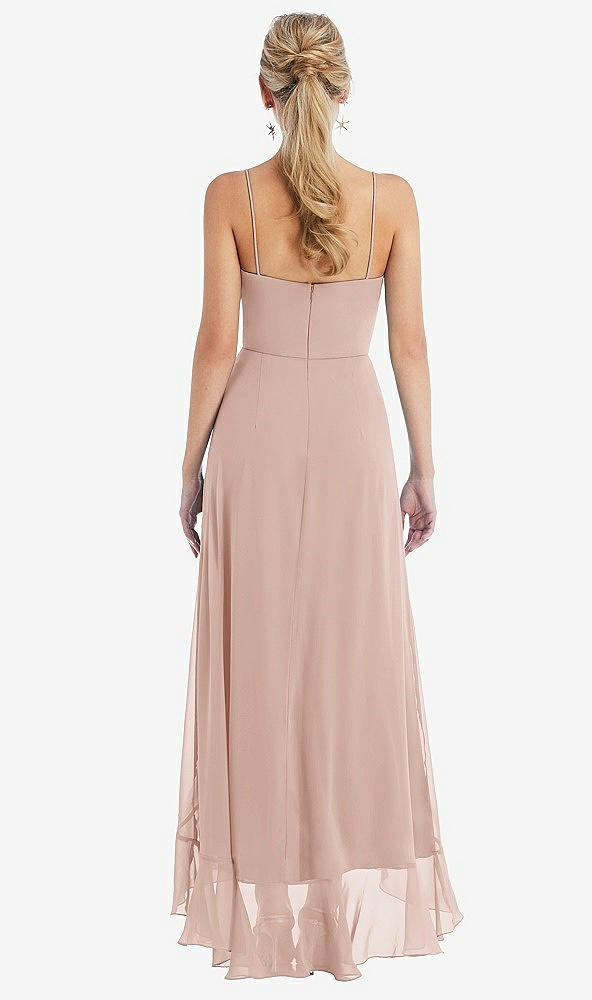 Back View - Toasted Sugar Scoop Neck Ruffle-Trimmed High Low Maxi Dress
