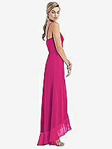 Side View Thumbnail - Think Pink Scoop Neck Ruffle-Trimmed High Low Maxi Dress