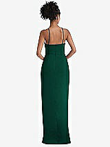Rear View Thumbnail - Hunter Green Halter Draped Tulip Skirt Maxi Dress