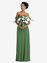 Alt View 2 Thumbnail - Vineyard Green Off-the-Shoulder Ruffle Cuff Sleeve Chiffon Maxi Dress