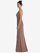 Side View Thumbnail - Sienna Open-Back High-Neck Halter Trumpet Gown