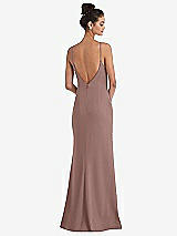 Rear View Thumbnail - Sienna Open-Back High-Neck Halter Trumpet Gown