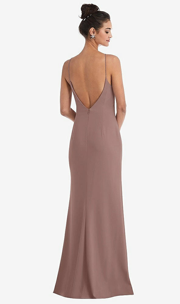 Back View - Sienna Open-Back High-Neck Halter Trumpet Gown