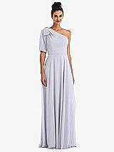 Front View Thumbnail - Silver Dove Bow One-Shoulder Flounce Sleeve Maxi Dress