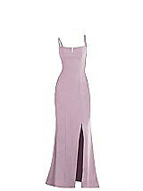 Alt View 1 Thumbnail - Suede Rose Notch Crepe Trumpet Gown with Front Slit