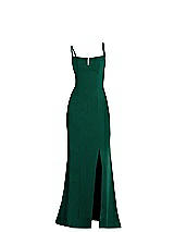 Alt View 1 Thumbnail - Hunter Green Notch Crepe Trumpet Gown with Front Slit