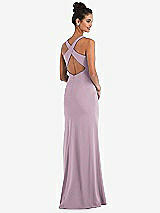 Front View Thumbnail - Suede Rose Criss-Cross Cutout Back Maxi Dress with Front Slit