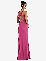 Front View Thumbnail - Tea Rose Criss-Cross Cutout Back Maxi Dress with Front Slit